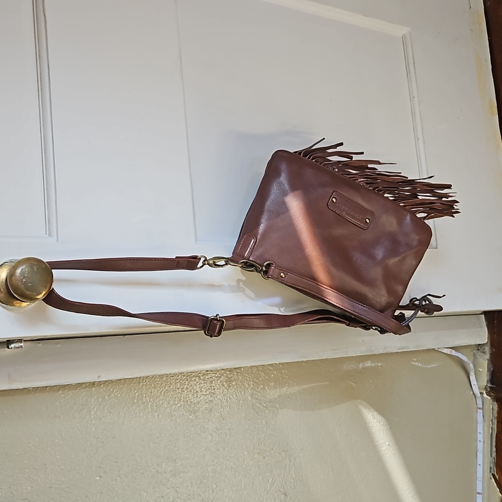 Lucky Brand Leather Fringe Crossbody Purse
